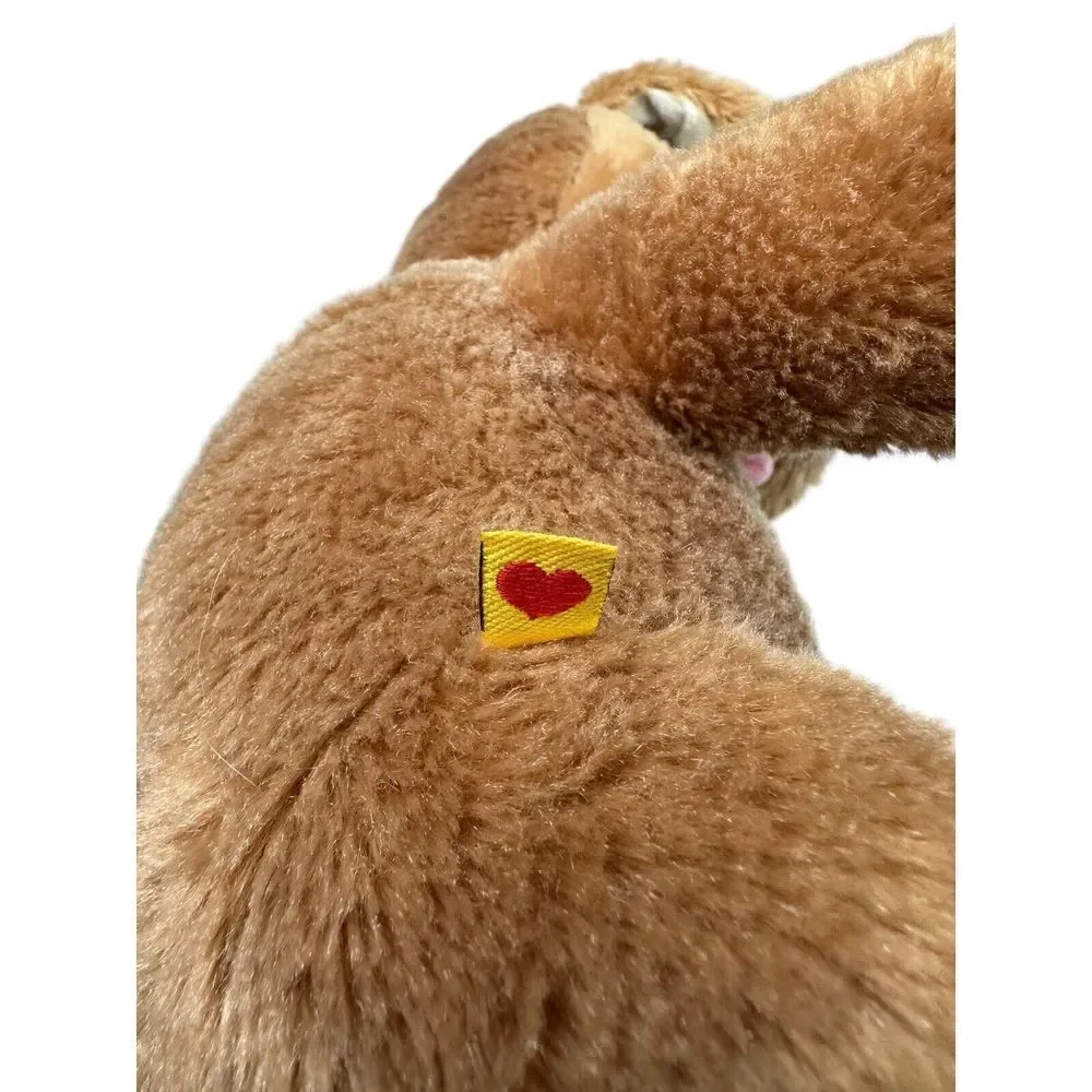 Build A Bear Sitting Dog Brown Tan With White Eye Patch Plush Stuffed Animal Toy
